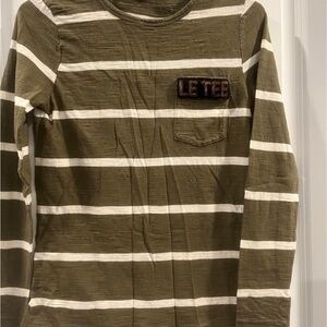 Banana Republic Olive‎ and White Knit Top